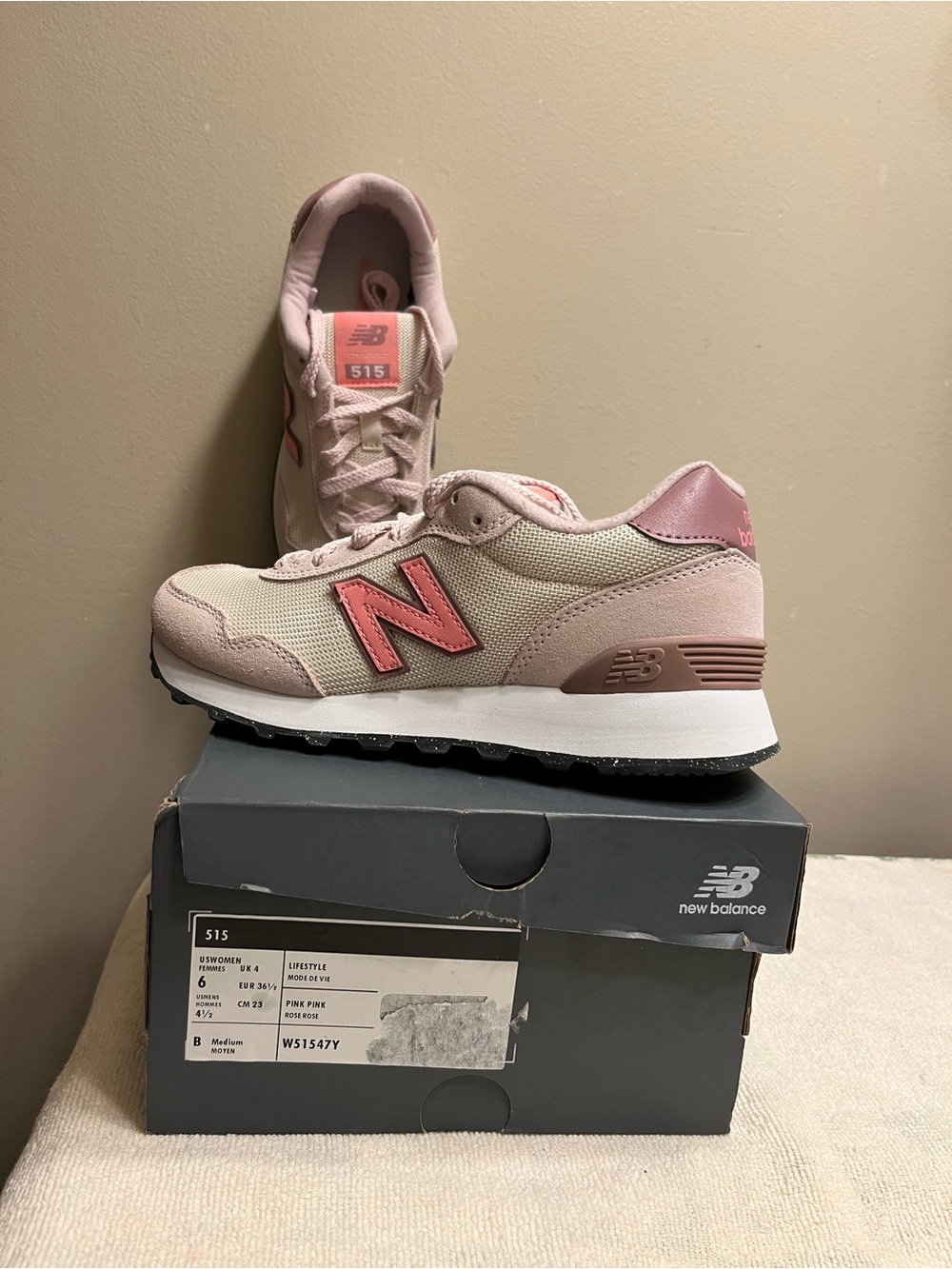 New Balance Pink and Coral Women's 515 Sneakers